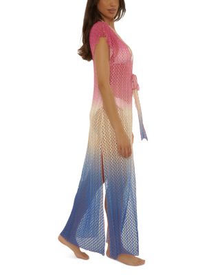 Sunset Ombr&eacute; Crochet Cover Up Robe
