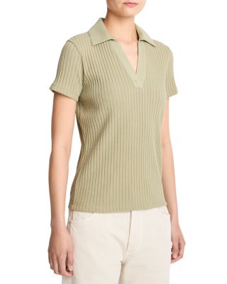 Ribbed Knit Polo