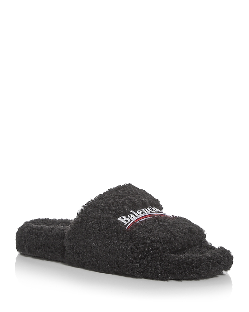 Balenciaga Women's Furry Slide Slippers