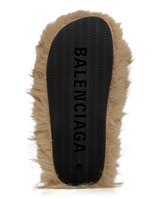 Women's Furry Bow Slide Sandals 