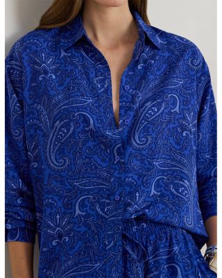 Relaxed Fit Paisley Crepe Shirt