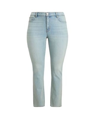 High Rise Straight Ankle Jeans in Blue