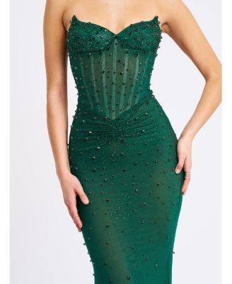  Fatima Sleeveless Corset Mermaid Maxi Evening Dress