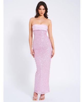  Lainey Embellished Beaded Satin Sequin Maxi Dress