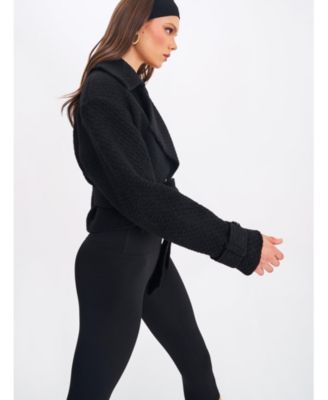  Dara Wool Blend Cropped Double-Breasted Belted Coat