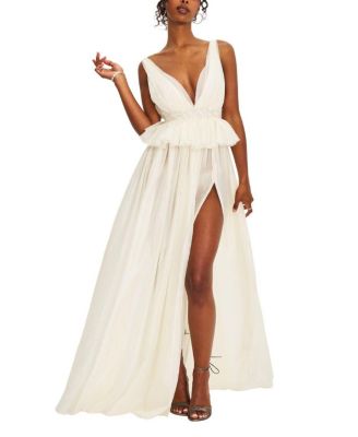  Calleigh Flare Beaded Belt Maxi Gown