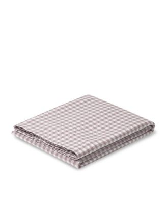 Gingham Linen Blend Flat Sheet, Full