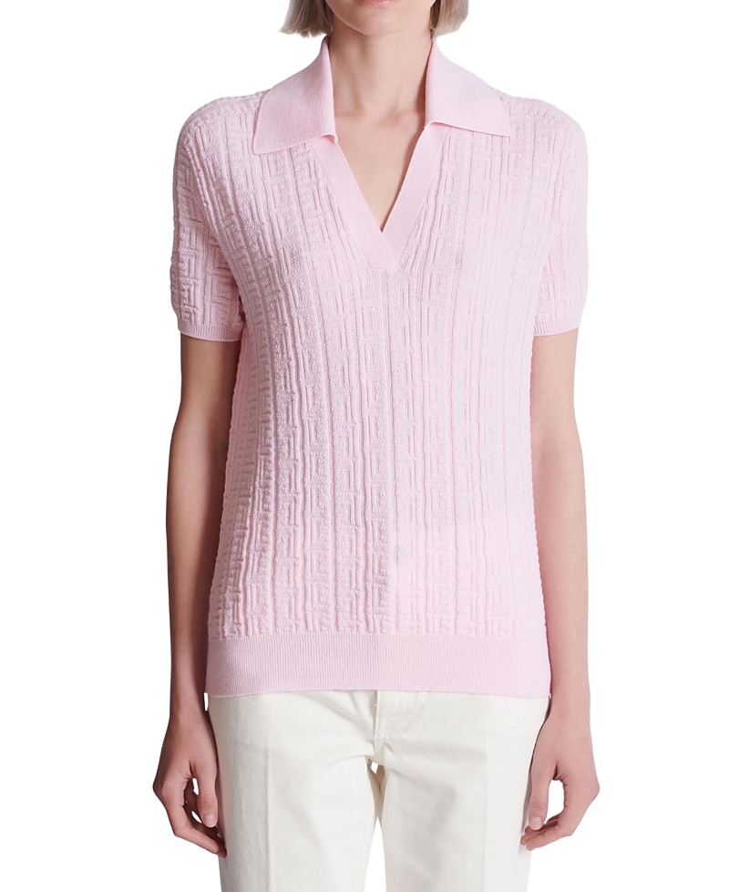 Balmain Monogram Knit Polo Top