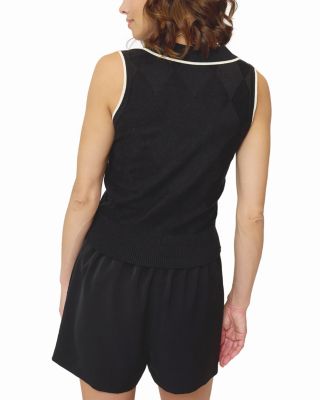 Women's Olive Diamond Stitch Vest