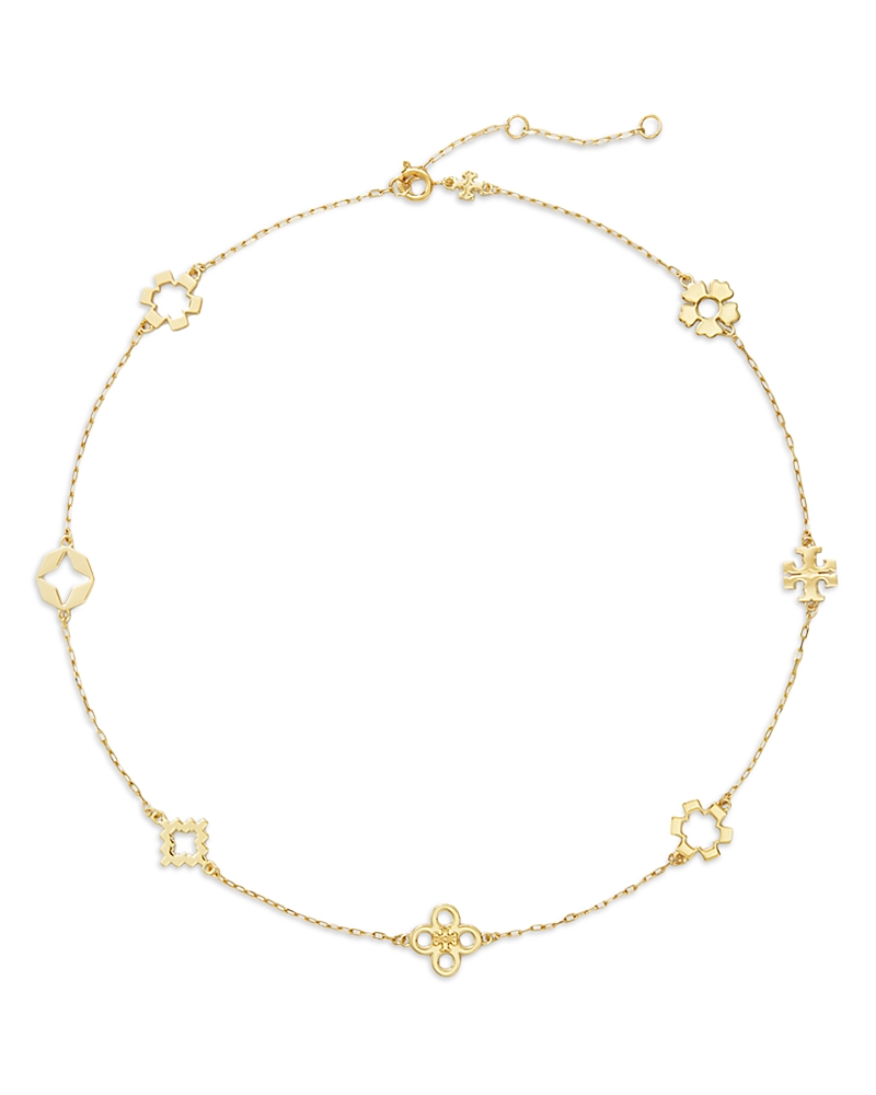 Tory Burch Forget Me Not Flower Collar Necklace, 15.8