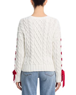 Cable Knit Ribbon Weave Sweater - Exclusive