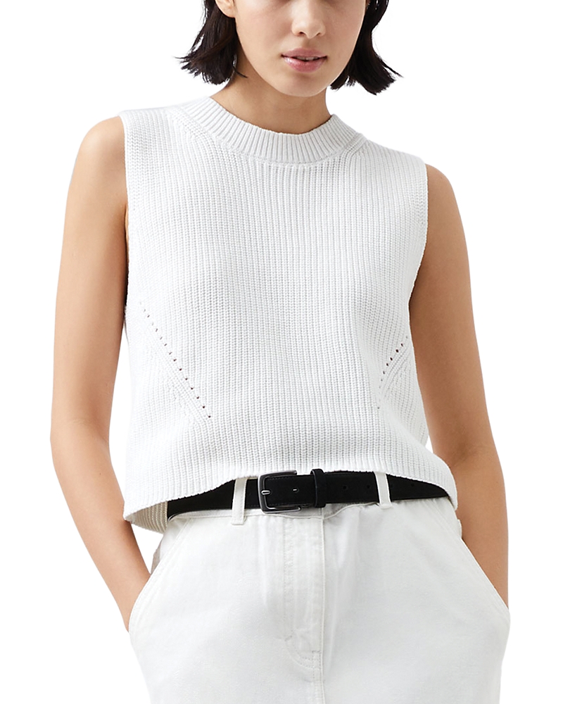 French Connection Mozart Crewneck Vest In White