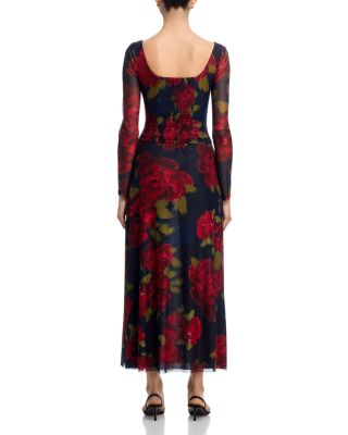 Mesh Floral Maxi Skirt - Exclusive