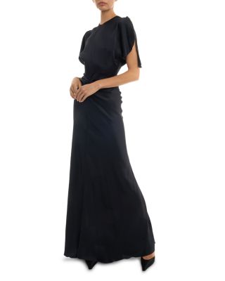 Gathered Waist Floor Length Dress