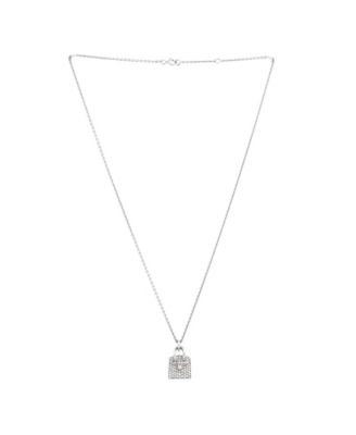 Birkin Amulette Pendant Necklace 18K White Gold and Diamonds, 15 - 15.75"