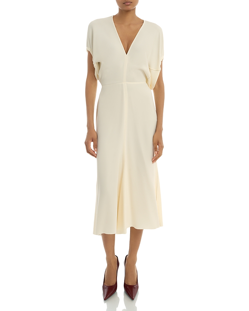 Victoria Beckham Blouson Detail Midi Dress