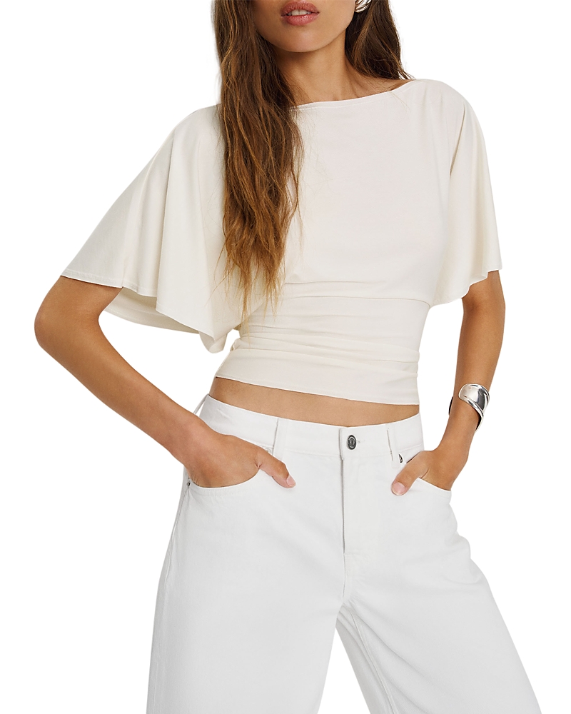 Reformation Avery Flutter Sleeve Top