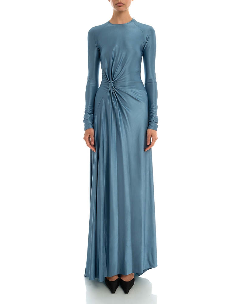 Victoria Beckham Long Sleeve Twist Detail Gown