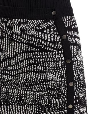 Abstract Animal Print Soft Knit Straight Skirt