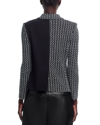 Mixed Media Tweed Knit Blazer