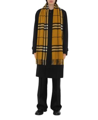 Wide Check Cashmere Scarf