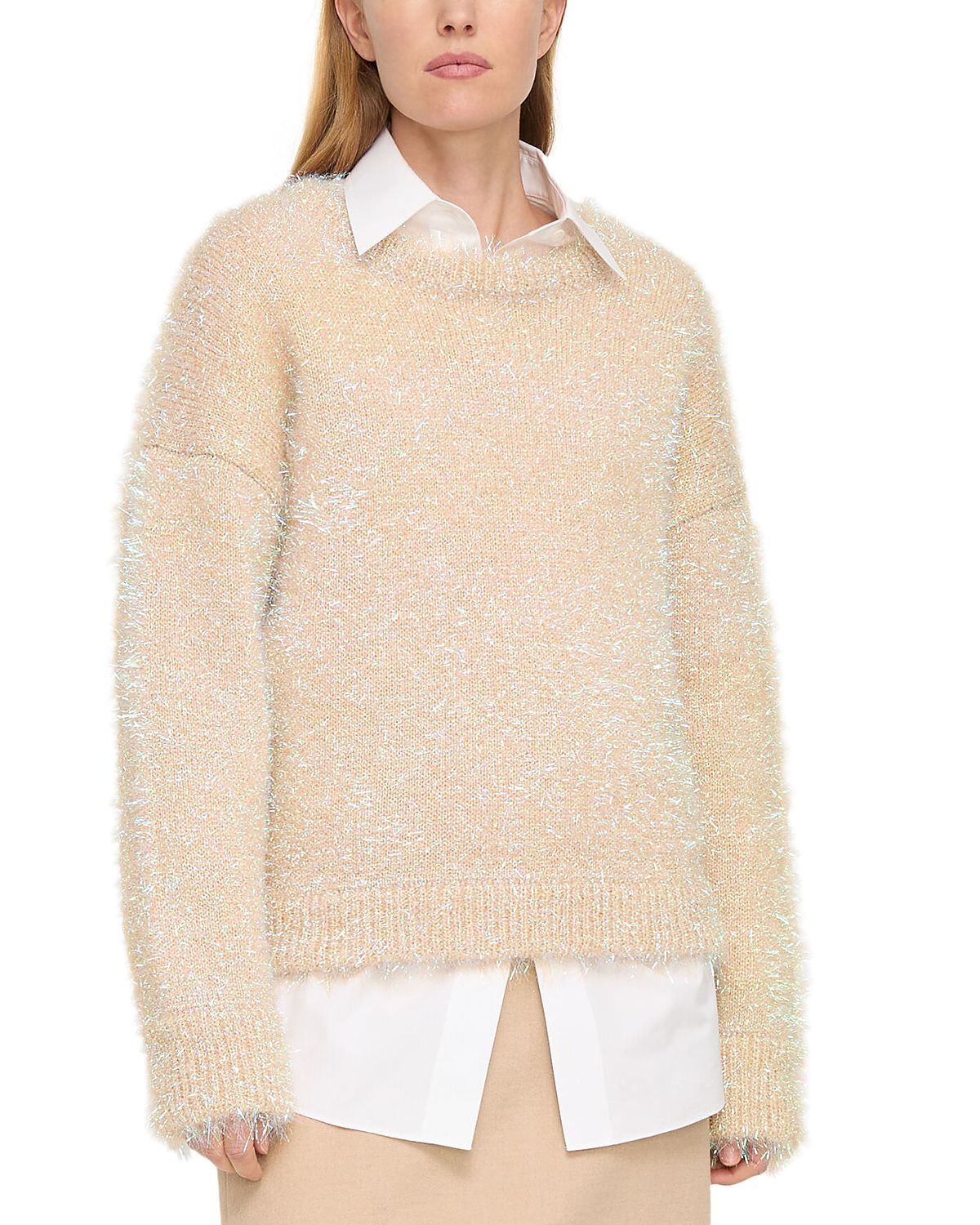 Lafayette 148 New York Iridescent Tinsel Pullover Sweater