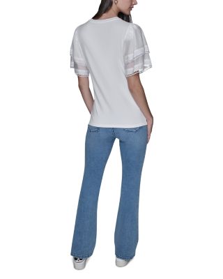 Floral Knit Flutter Sleeve Top