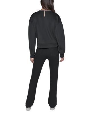 Embellished Neck Pullover Sweater