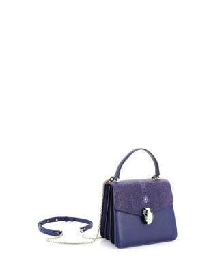 Small Serpenti Forever Top Handle Bag Leather and Stingray