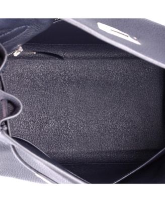 Kelly 28 Handbag Blue Togo with Palladium Hardware