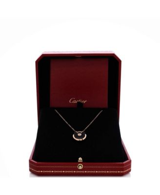  Small Amulette de Cartier Pendant Necklace 18K Rose Gold with Onyx and Diamond, 23"
