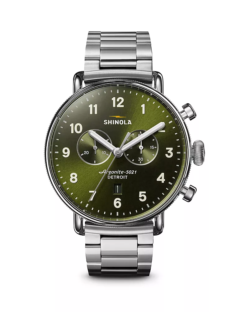 Shinola Canfield 2 Eye Chronograph Watch, 43mm
