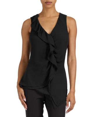  Tyra Sleeveless Top with Asymmetric Ruffles
