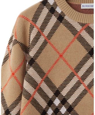 Check Wool Mohair Blend Sweater