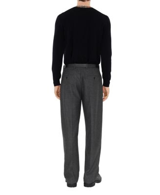 Check Trim Wool Sweater