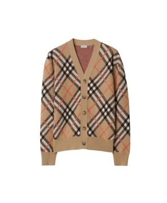 Check Wool Mohair Blend Cardigan