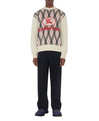 Argyle Check Wool Blend Sweater