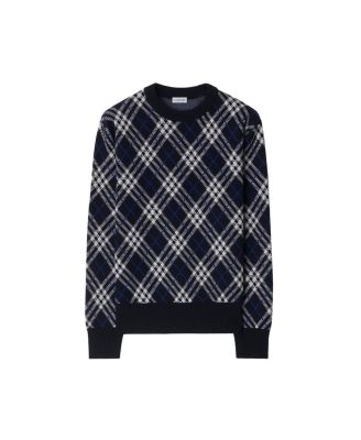 Check Wool Blend Sweater