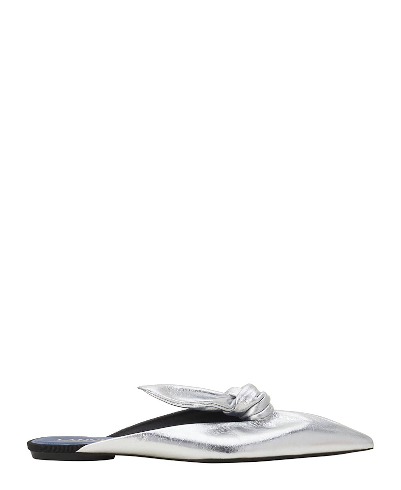 Lanvin Women's Midnight Step Bow Mule In Metallic Leather In Silver