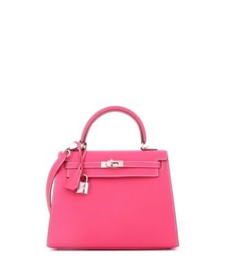 Kelly 25 Handbag Pink Epsom with Palladium Hardware