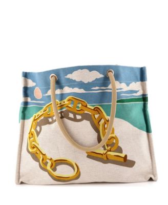 La Plage Beach Tote Bag Printed Canvas