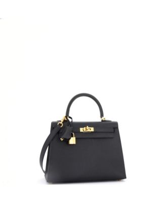 Kelly 25 Handbag Black Epsom with Gold Hardware