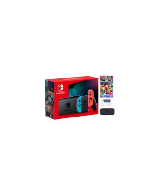 Switch Neon Bundle with Accessories and Mario Kart 8 Deluxe Game