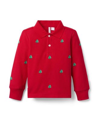 Unisex Embroidered Tree Pique Polo