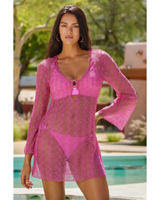 Golden Riviera Crochet Tunic Swim Cover-Up