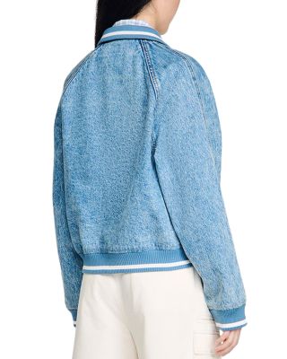 Rib Trim Denim Jacket