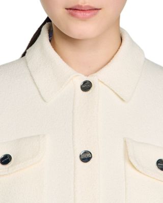 Madeen Boucl&eacute; Denim Trim Cardigan