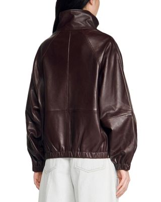Oversized Zip Up Leather Jacket