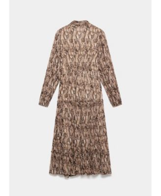  Women's Snake Print Midi Dress