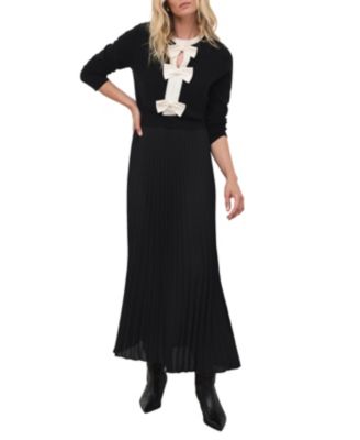  Women's Bow Detail Knit Maxi Dress